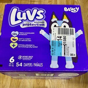 Luvs Platinum Protection Diapers Size 6, 54 Count Bluey Edition